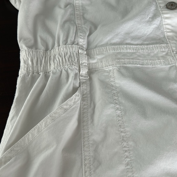 American Eagle White Poplin Button Down Cap Sleeves Utility Mini Dress Size XL - Picture 12 of 17